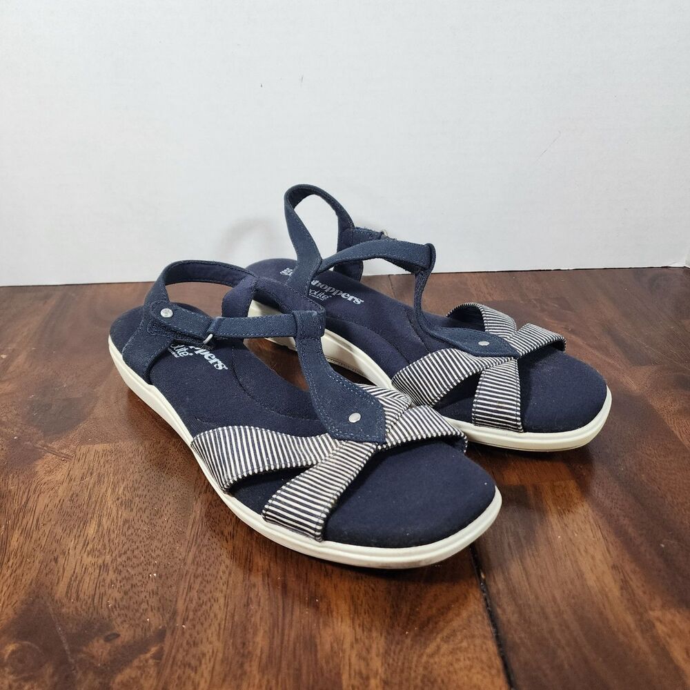 Grasshoppers Women's Rose Flat Sandal Navy 8M